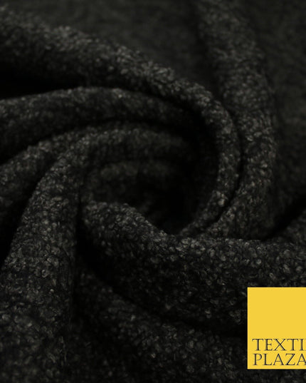 4 COLOURS - Premium Plain Textured Bouclé Sherpa Fur Fabric Material 59" WIDE