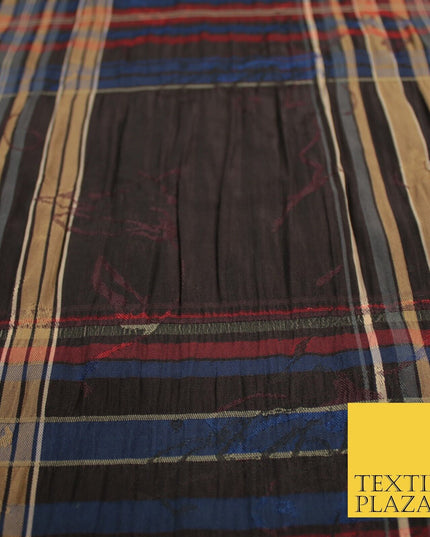 Multicolour Faux Silk Taffeta Check Tartan Dress Fabric 62" 10375