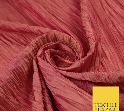 High Quality Crushed Coral Shot Yellow Faux Silk Taffeta Dress Fabric 48" 10373