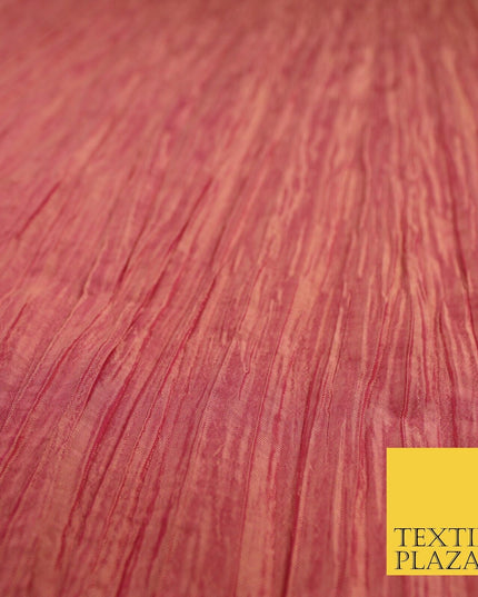 High Quality Crushed Coral Shot Yellow Faux Silk Taffeta Dress Fabric 48" 10373