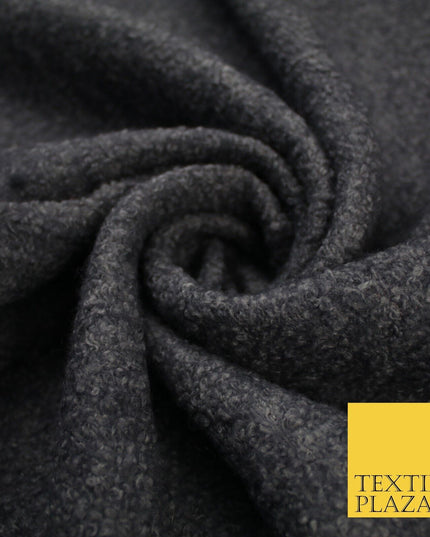 4 COLOURS - Premium Plain Textured Bouclé Sherpa Fur Fabric Material 59" WIDE