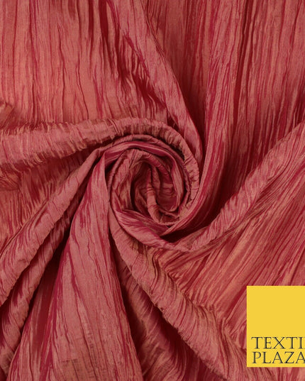 High Quality Crushed Coral Shot Yellow Faux Silk Taffeta Dress Fabric 48" 10373