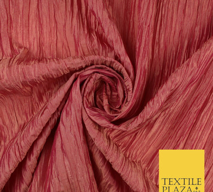 High Quality Crushed Coral Shot Yellow Faux Silk Taffeta Dress Fabric 48" 10373