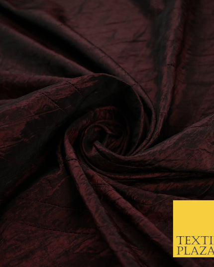 High Quality Crushed Deep Maroon Faux Silk Taffeta Dress Fabric 56" 10374