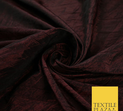 High Quality Crushed Deep Maroon Faux Silk Taffeta Dress Fabric 56" 10374