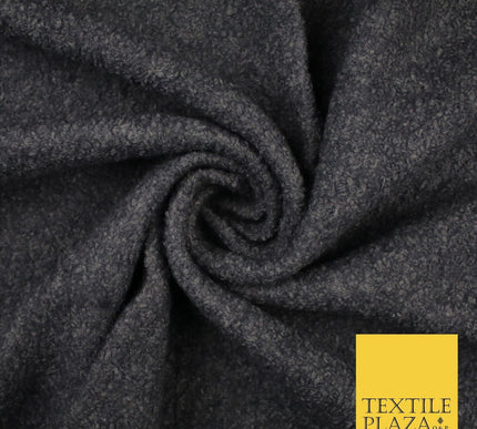 4 COLOURS - Premium Plain Textured Bouclé Sherpa Fur Fabric Material 59" WIDE