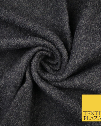 4 COLOURS - Premium Plain Textured Bouclé Sherpa Fur Fabric Material 59" WIDE