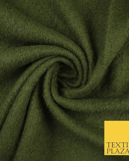 4 COLOURS - Premium Plain Textured Bouclé Sherpa Fur Fabric Material 59" WIDE