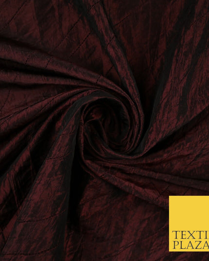 High Quality Crushed Deep Maroon Faux Silk Taffeta Dress Fabric 56" 10374