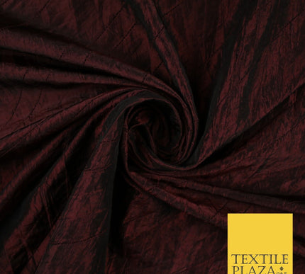 High Quality Crushed Deep Maroon Faux Silk Taffeta Dress Fabric 56" 10374