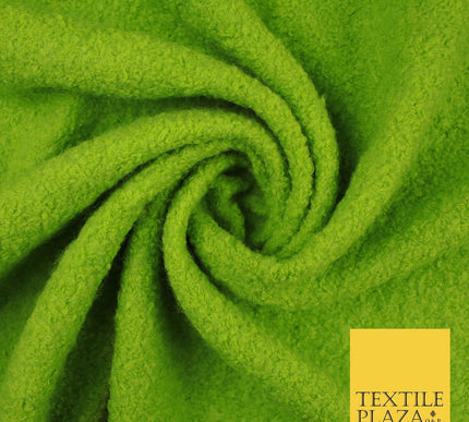 4 COLOURS - Premium Plain Textured Bouclé Sherpa Fur Fabric Material 59" WIDE