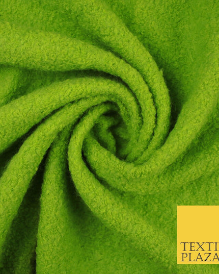 4 COLOURS - Premium Plain Textured Bouclé Sherpa Fur Fabric Material 59" WIDE