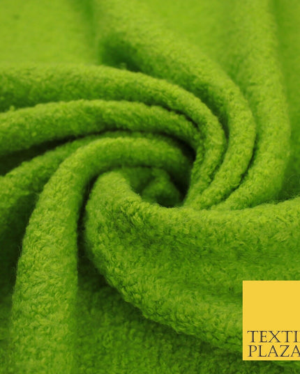 4 COLOURS - Premium Plain Textured Bouclé Sherpa Fur Fabric Material 59" WIDE