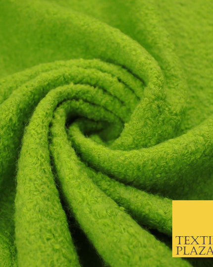 4 COLOURS - Premium Plain Textured Bouclé Sherpa Fur Fabric Material 59" WIDE