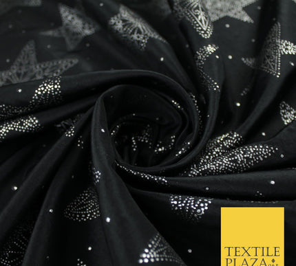 High Quality Printed Stars Faux Silk Taffeta Fabric Dressmaking 58" WIDE