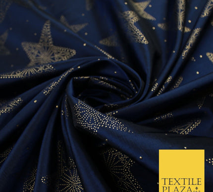 High Quality Printed Stars Faux Silk Taffeta Fabric Dressmaking 58" WIDE