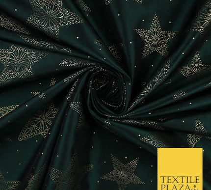 High Quality Printed Stars Faux Silk Taffeta Fabric Dressmaking 58" WIDE