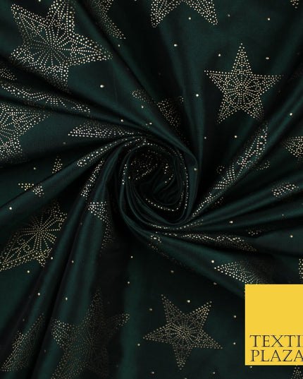 High Quality Printed Stars Faux Silk Taffeta Fabric Dressmaking 58" WIDE