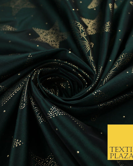 High Quality Printed Stars Faux Silk Taffeta Fabric Dressmaking 58" WIDE