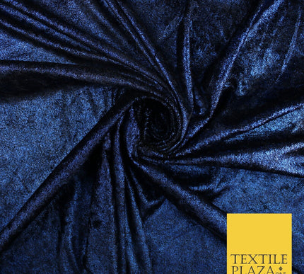 Blue & Black Metallic Soft Velvet Velour Fabric Stretch Material 59" WIDE 9302