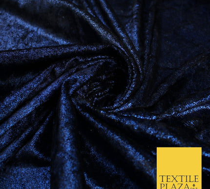 Blue & Black Metallic Soft Velvet Velour Fabric Stretch Material 59" WIDE 9302