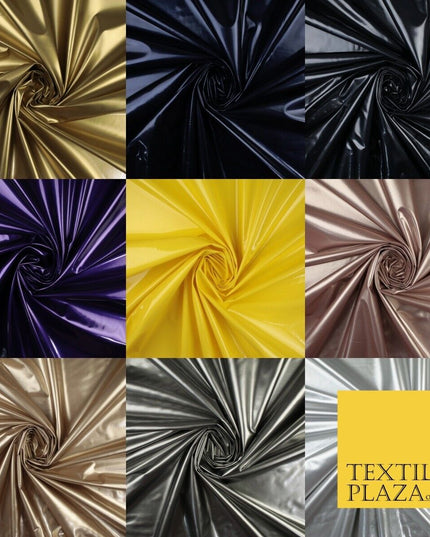 9 Colours - Glossy PVC Fabric Dress Fashion Material Craft Decor 56" Wide