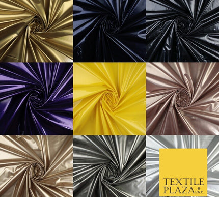 9 Colours - Glossy PVC Fabric Dress Fashion Material Craft Decor 56" Wide