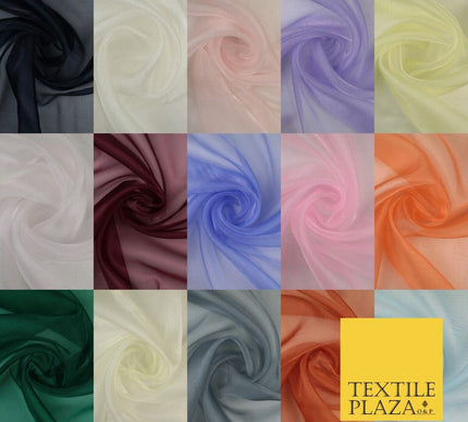 15 COLOURS - Premium Crystal Organza Bridal Wedding Dance Dress Veil Fabric 44"