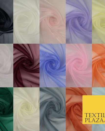 15 COLOURS - Premium Crystal Organza Bridal Wedding Dance Dress Veil Fabric 44"