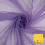 Stone Embellished Fairy Veil Bridal Soft Sheer Tutu Tulle Net Fabric 44"