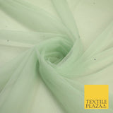 Stone Embellished Fairy Veil Bridal Soft Sheer Tutu Tulle Net Fabric 44"