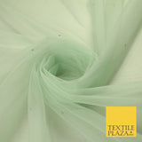 Stone Embellished Fairy Veil Bridal Soft Sheer Tutu Tulle Net Fabric 44"