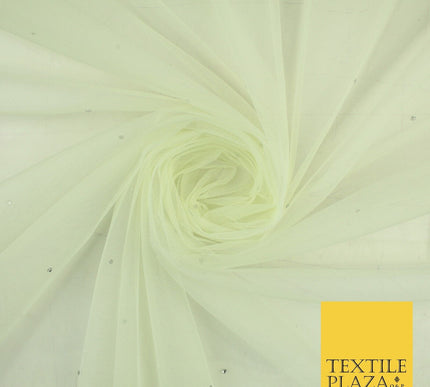 Stone Embellished Fairy Veil Bridal Soft Sheer Tutu Tulle Net Fabric 44"