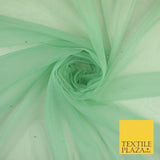 Stone Embellished Fairy Veil Bridal Soft Sheer Tutu Tulle Net Fabric 44"