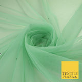 Stone Embellished Fairy Veil Bridal Soft Sheer Tutu Tulle Net Fabric 44"