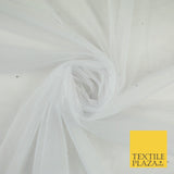 Stone Embellished Fairy Veil Bridal Soft Sheer Tutu Tulle Net Fabric 44"