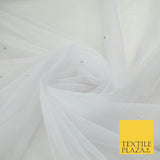 Stone Embellished Fairy Veil Bridal Soft Sheer Tutu Tulle Net Fabric 44"
