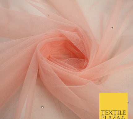 Stone Embellished Fairy Veil Bridal Soft Sheer Tutu Tulle Net Fabric 44"