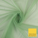 Stone Embellished Fairy Veil Bridal Soft Sheer Tutu Tulle Net Fabric 44"