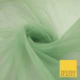 Stone Embellished Fairy Veil Bridal Soft Sheer Tutu Tulle Net Fabric 44"