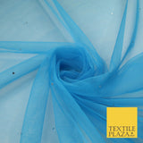 Stone Embellished Fairy Veil Bridal Soft Sheer Tutu Tulle Net Fabric 44"