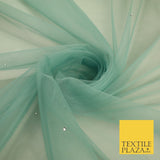 Stone Embellished Fairy Veil Bridal Soft Sheer Tutu Tulle Net Fabric 44"