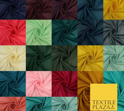 OVER 20 COLOURS - Premium Plain Dyed Crinkle Georgette Chiffon Dress Fabric 46"