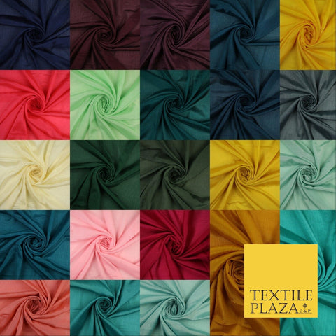 OVER 20 COLOURS - Premium Plain Dyed Crinkle Georgette Chiffon Dress Fabric 46"