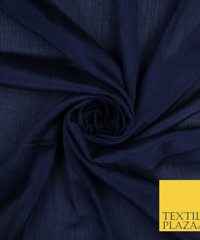 OVER 20 COLOURS - Premium Plain Dyed Crinkle Georgette Chiffon Dress Fabric 46"