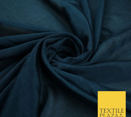 OVER 20 COLOURS - Premium Plain Dyed Crinkle Georgette Chiffon Dress Fabric 46"