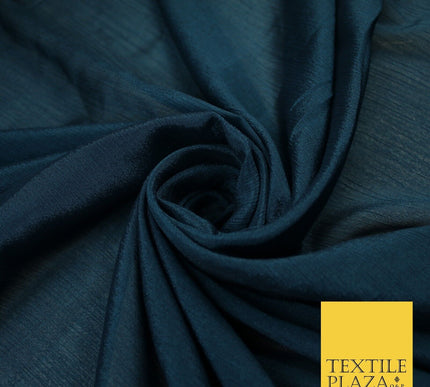 OVER 20 COLOURS - Premium Plain Dyed Crinkle Georgette Chiffon Dress Fabric 46"