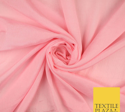 OVER 20 COLOURS - Premium Plain Dyed Crinkle Georgette Chiffon Dress Fabric 46"