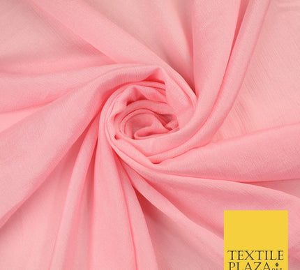 OVER 20 COLOURS - Premium Plain Dyed Crinkle Georgette Chiffon Dress Fabric 46"