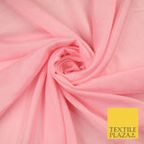 OVER 20 COLOURS - Premium Plain Dyed Crinkle Georgette Chiffon Dress Fabric 46"